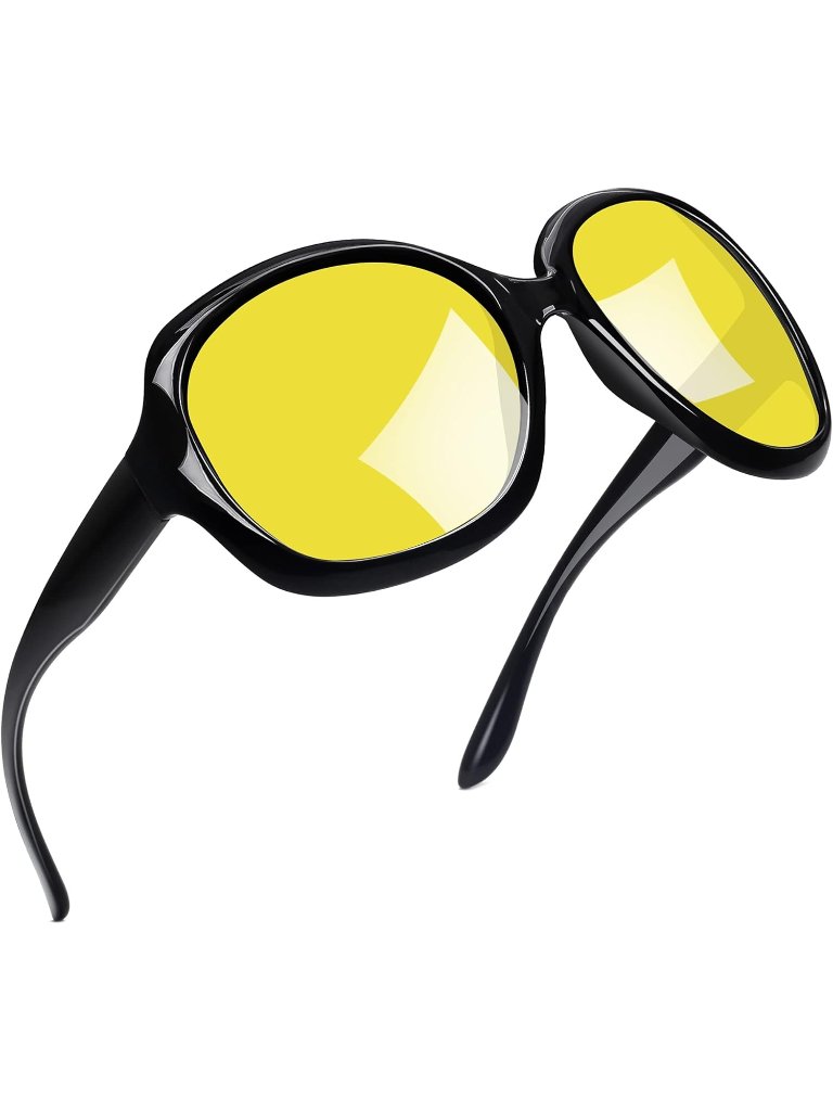 Women's Yellow Polarized Uv Protection Sun Glasses Trendy Big Wide Shade Driving